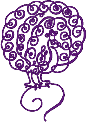 Calligraphy Peacock Embroidery Design