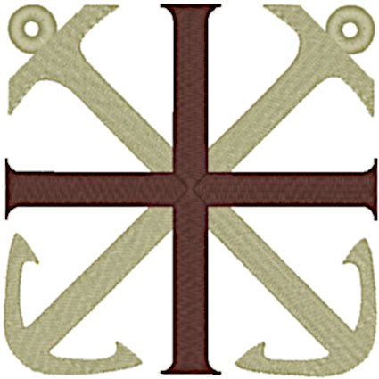 Cross & Crossed Anchors Embroidery Design