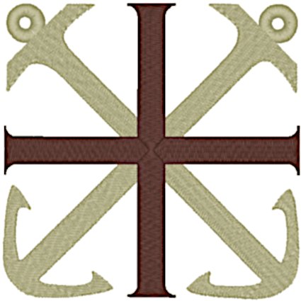 Machine Embroidery Design: Cross & Crossed Anchors