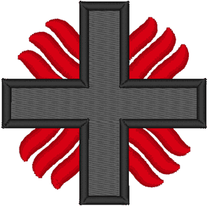 Cross with Flames Embroidery Design