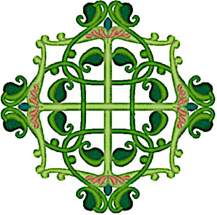 Celtic Floral Cross Embroidery Design