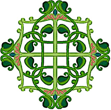 Celtic Floral Cross Embroidery Design