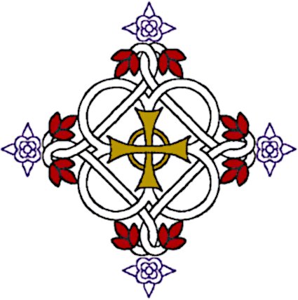 Redwork Celtic Rosey Cross Embroidery Design