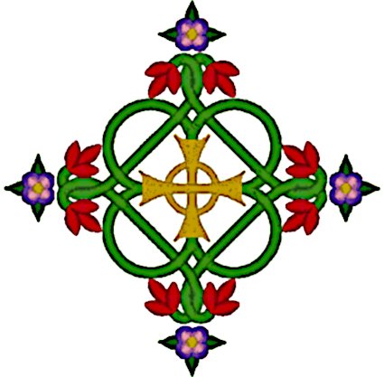 Celtic Rosey Cross Embroidery Design