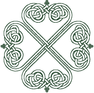 outline celtic shamrock cross embroidery design