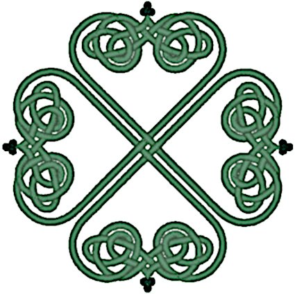 Celtic Shamrock Cross Embroidery Design