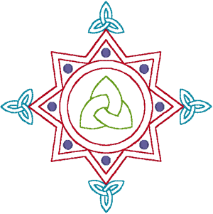 Outline Celtic Trinity Cross Embroidery Design