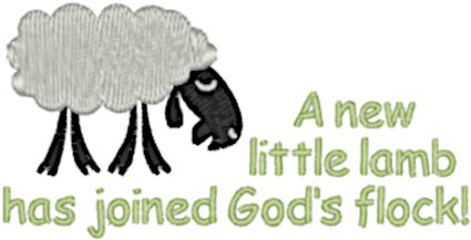 A New Little Lamb Religious Machine Embroidery Design