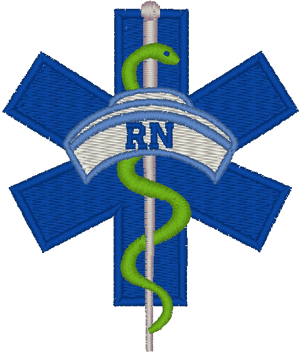 RN Caduceus #2 Embroidery Design