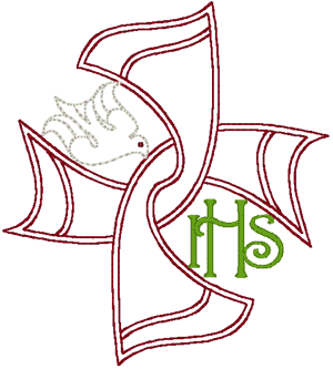 Redwork Celtic Woven Stole Cross Embroidery Design