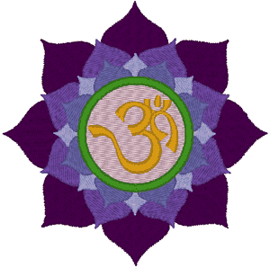 Colorful Lotus AUM Embroidery Design