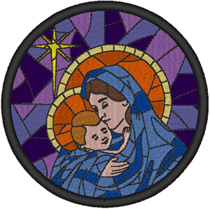 Stained Glass Mother & Child Embroidery Design
