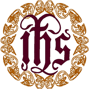 IHS Christogram and Oakleaf Frame Embroidery Design