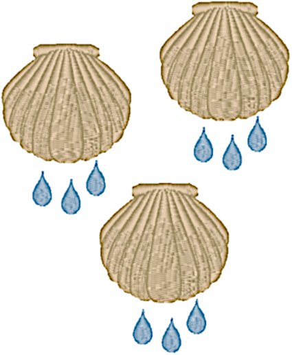 Machine Embroidery Design: Baptism Shells