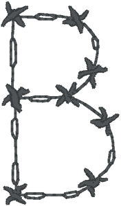 Barbed Wire Alphabet Embroidery Design
