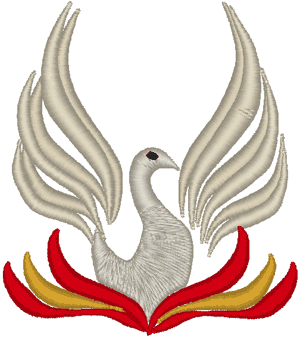 Holy Spirit & Flame Embroidery Design