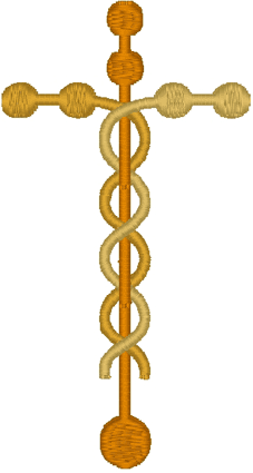 Spiraled Cross Embroidery Design