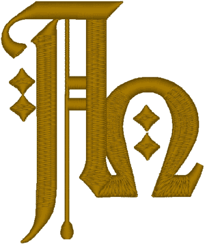 Gothic Alpha & Omega Embroidery Design