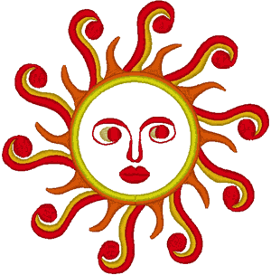 Swirling Sun Embroidery Design