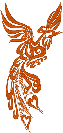 1 Color Phoenix Embroidery Design