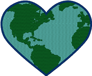 Earth Heart Embroidery Design