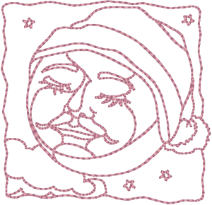 Redwork Mr. Moonshine #3 Embroidery Design