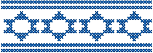 Star of David Cross Stitch Border Embroidery Design