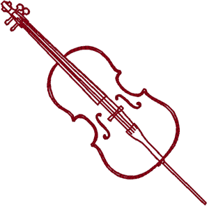 Redwork Cello Embroidery Design