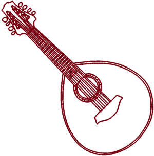 Redwork Lute Embroidery Design