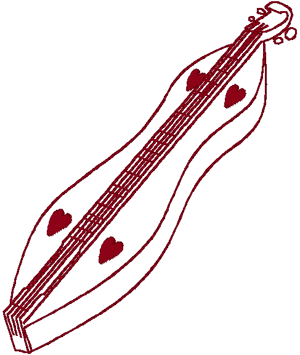 Redwork Appalachian Dulcimer Embroidery Design