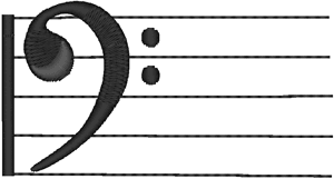 Bass Clef Embroidery Design