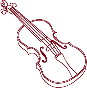 Redwork Violin Embroidery Design