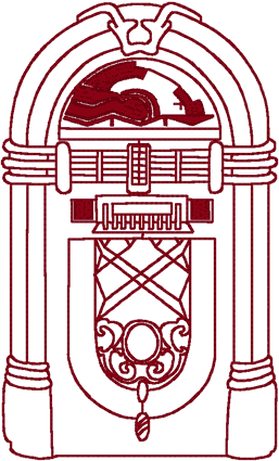 Redwork Fifties Juke Box Embroidery Design