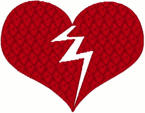 Broken Heart Embroidery Design