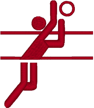Volleyball Pictogram Embroidery Design