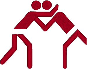 Wrestling Pictogram Embroidery Design