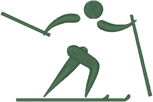 Cross Country Skiing Pictogram #2 Embroidery Design