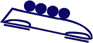 Team Bobsled Pictogram Embroidery Design