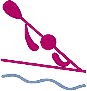 Kayaking Pictogram Embroidery Design