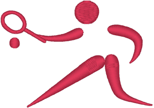 Tennis Pictogram Embroidery Design