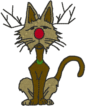 Reindeer Cat Embroidery Design