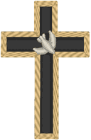 Small Cross with Descending Dove Embroidery Design