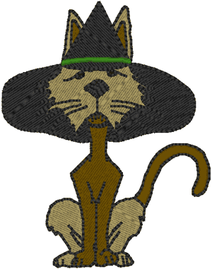 Wizard Cat Embroidery Design