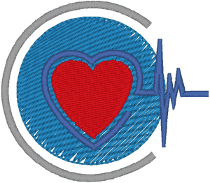 Heartbeat Embroidery Design