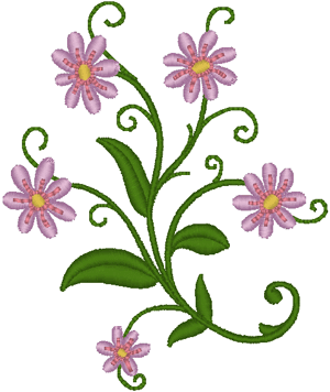 Daisy Corner #2 Embroidery Design