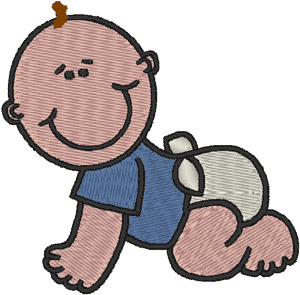 Smiling Baby Boy #2 Embroidery Design
