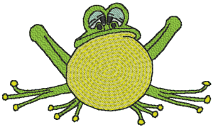 Sitting Frog Embroidery Design