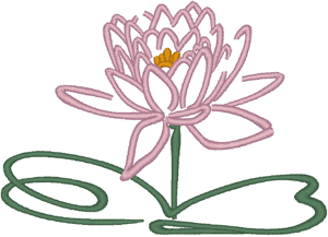 Water Lily #2 Embroidery Design