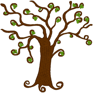 Abstract Fruit Tree Embroidery Design