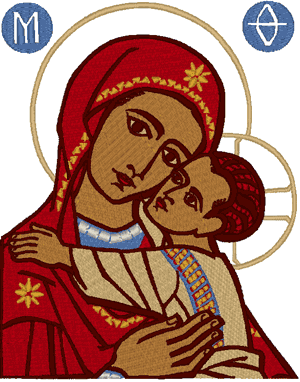 Machine Embroidery Design: Madonna & Child Icon